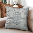 thumbnail image 4 of Elevate Your Space with 16x16 inch Boho Pillow Covers, Set of 2, Decorative Linen Blue Carpet Design, Ideal Farmhouse Cushion for Sofa, Couch, Outdoor, 4 of 7