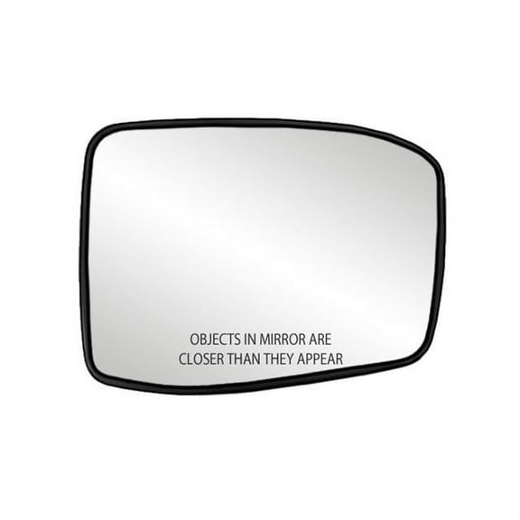 30257 - Fit System Passenger Side Heated Mirror Glass w/ backing plate, Honda Odyssey 05-10, 5 7/ 16" x 7 3/ 16" x 7 7/ 8"