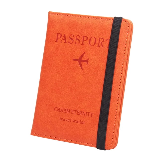 Funda para pasaporte Yuyangstore con Bloqueo RFID Naranja