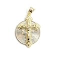 thumbnail image 4 of New 10k yellow gold nugget cross jesus pendant fine jewelry religious gift 1.9g, 4 of 12