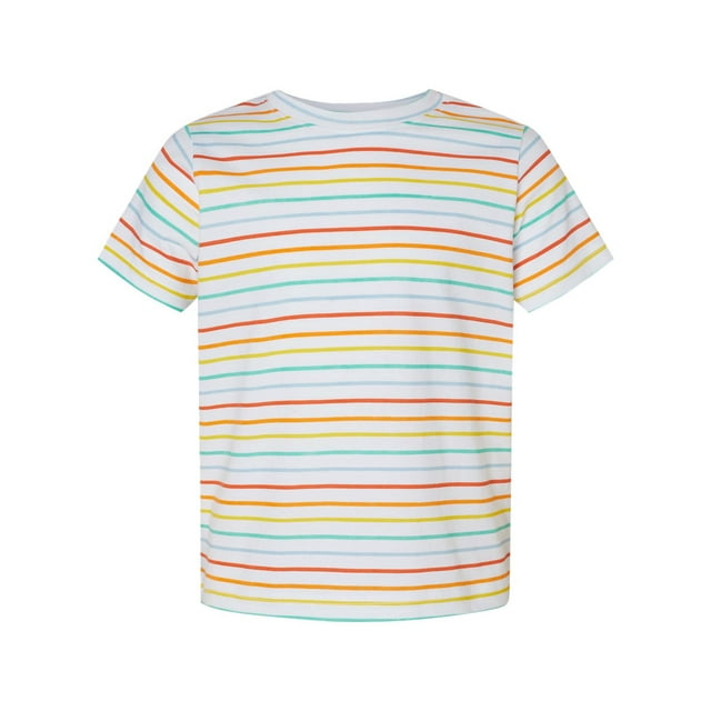 Rabbit Skins Toddler Fine Jersey Tee, 4T, Rainbow Stripe