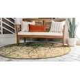 thumbnail image 3 of Unique Loom Outdoor Botanical Collection Area Rug - Gate (6' 1" Round Brown/Beige), 3 of 10