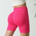 thumbnail image 4 of Ashirexll Biker Shorts Women, Athletic Shorts for Women, Fashion Solid Color Seamless Elastic Waist Lift Buttocks Tight Fitting Abdomen Yoga Shorts, 4 of 4