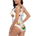 thumbnail image 4 of Sikiie Funny Chicken Print Women One Piece Swimsuits Tummy Control One Shoulder Bathing Suits Ruffle Swimwear, From S to XXL-X-Large, 4 of 6