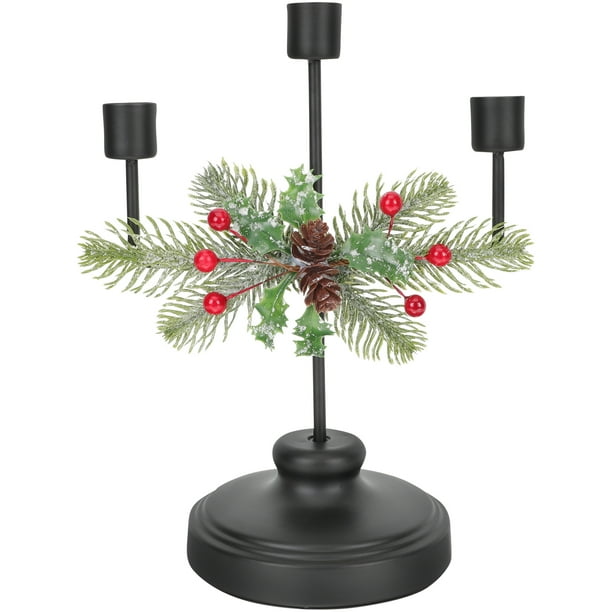 KAKOWELY Candelabro de Navidad, candelabro, candelabro, centro de mesa para velas de Navidad