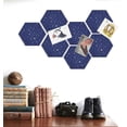 thumbnail image 2 of Night Sky Theme Hexagon Felt Board Tiles - Set of 7 Notice Memo Bulletin Boards 7.5 x 8.6 inches (19 x 22 cm) - Space Theme Decor, 2 of 7
