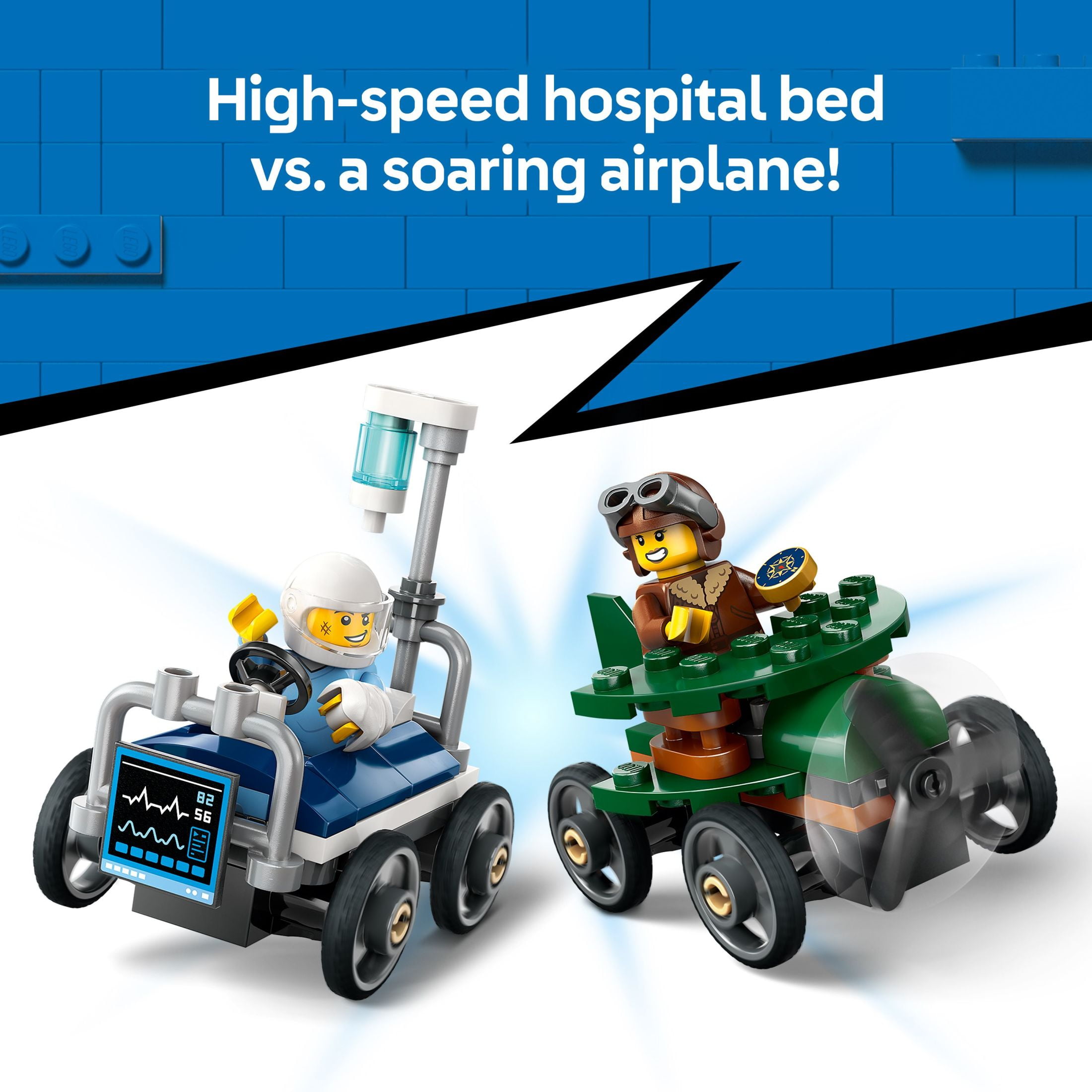 LEGO City Airplane vs. Hospital Bed Race Car Pack Toy   Building Toy for Kids, Boys and Girls, Ages (图5) LEGO City Airplane vs. Hospital Bed Race Car Pack Toy   Building Toy for Kids, Boys and Girls, Ages (图5)