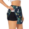 thumbnail image 3 of Lsque Space and Animals Printed Women's Running Shorts with Liner Pockets,Elastic Quick Dry Workout Athletic Gym Yoga Shorts,Womens High Waist Shorts-X-Large, 3 of 9