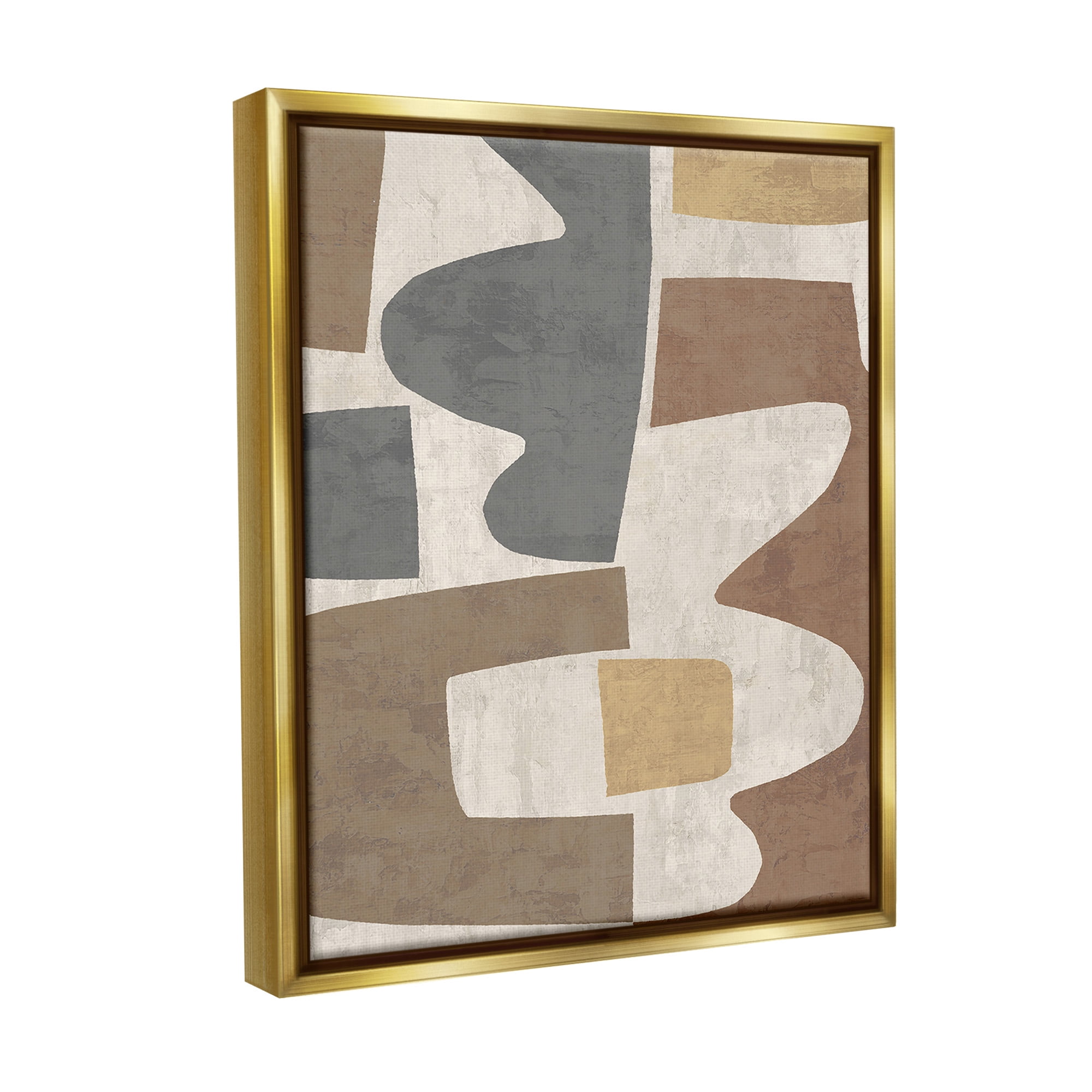Stupell Industries Modern Geometric Boho Abstract Painting Gold Floater Framed Canvas Art Print Wall Art, 25 x 31