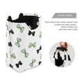 thumbnail image 3 of Foldable Laundry Hamper Bag with Handles Dirty Clothes Basket 12.6" x 11" x 22.7" Green and Black Bows, 3 of 7