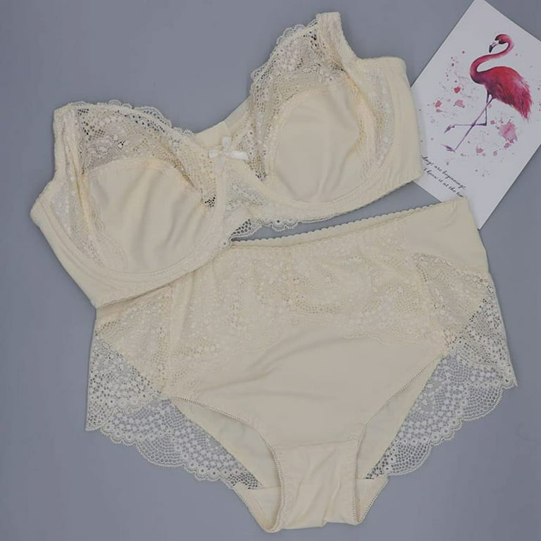 Supportive Lace Bra & Panty Sets in G Cup Size, WiesMANN, Size: 34C-44E, Color: White
