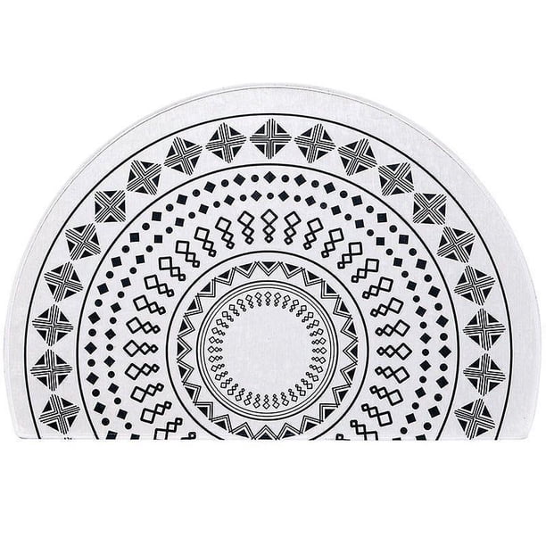 Half Round Door Mat Non-slip 40x60cm Entryway Doormat Easy Clean Rugs Indoor Outdoor Entry Decoration For Home, Garage, Patiomorocco White B 1 Pc