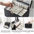 thumbnail image 5 of Casegrace Large Jewelry Storage Box Three layer Drawers Jewelry Organizer for Women Earrings Ring Makeup Storage Organizer Case, 5 of 9