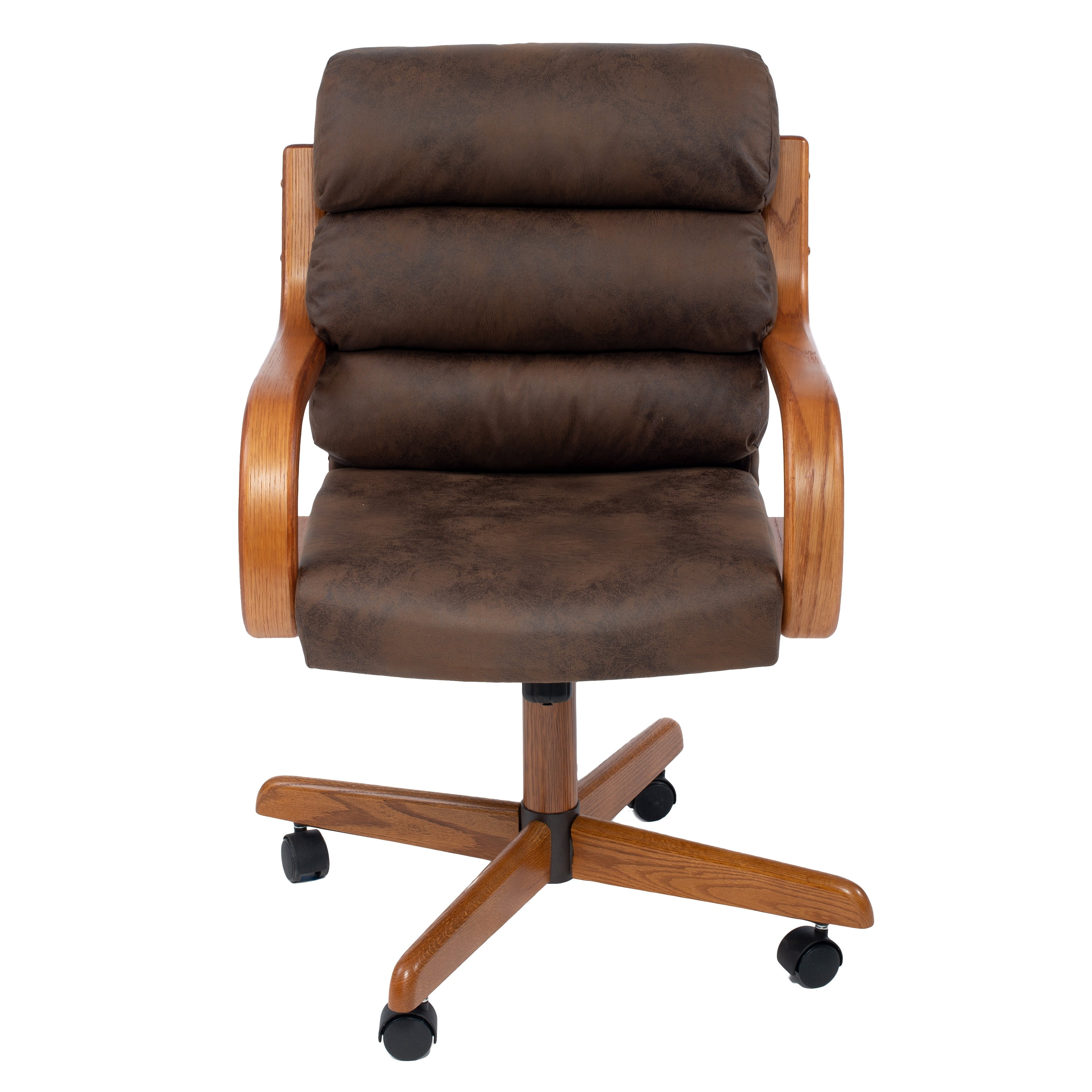 AW Furniture Solid Wood Rolling Caster Office Chair with Tilt and