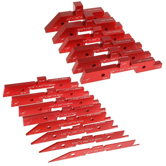 14Pcs Router Table Setup Blocks Aluminum Alloy Setup Blocks Height Gauge Set with Engraved Labels Precision Router Table Setup Bars Measuring Depth Height Angle for Router Table Saw