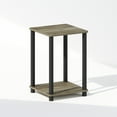 thumbnail image 2 of Furinno Turn-N-Tube End Table, Side Table, Grey Oak/Black, 2 of 6