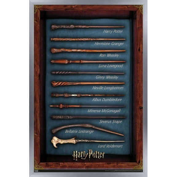 The Wizarding World: Harry Potter - Wands Wall Poster, 14.725" x 22.375", Framed