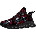 thumbnail image 3 of Uminder Womens Athletic Shoes Flower Skull Sneakers Black Shoes Size 13.5, 3 of 5