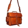 thumbnail image 5 of 18" Brown Leather Crossbody Bag With Large Pocket., 5 of 5