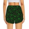 thumbnail image 2 of Lsque Green Bright Web with Spiders Printed Women's Running Shorts with Liner Pockets,Elastic Quick Dry Workout Athletic Gym Yoga Shorts,Womens High Waist Shorts-, 2 of 9
