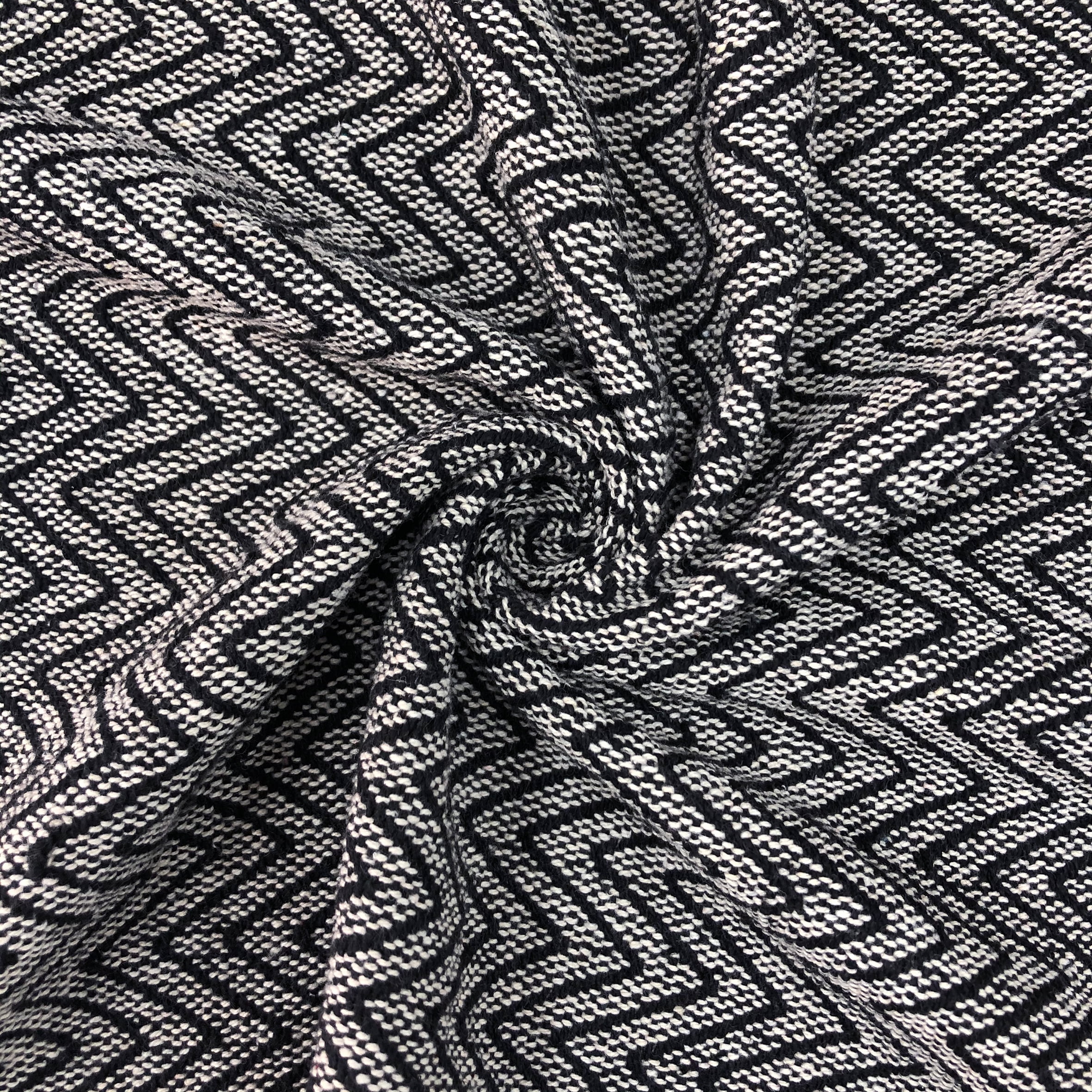 Maxine Chevron Black Cotton Blanket Full/Queen