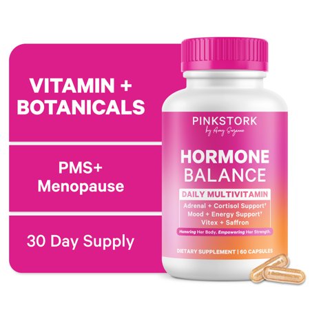 Pink Stork Hormone Balance Multivitamin- Hormone Balance for Women, Vitex + Saffron- 60 Capsules