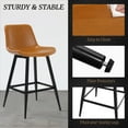 thumbnail image 4 of Dycanpo Modern Faux Leather 26 Inch,Counter Height Bar Stools Set of 2,for Home Kitchen, Whiskey Brown, 4 of 6