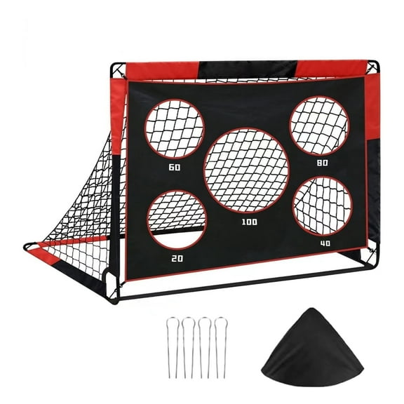 Soccer Goal, 5x4 ft Kids Soccer Goals for Backyard, Pop Up Soccer Net Training Equipment with Goal Target and Carry Bag