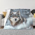 thumbnail image 1 of Balery Majestic Snowy Wolf Manta de Franela con Dibujo, Lujo Ultra Suave y Cálido, Antipelusa y Resistente a las Arrugas para Cama, Sofá, Camping -50"x40", 1 of 6