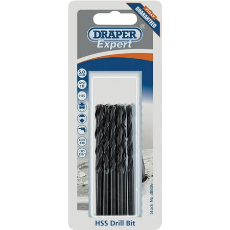 

Draper H29MC Expert 5.0mm HSS Drills Card Of 10