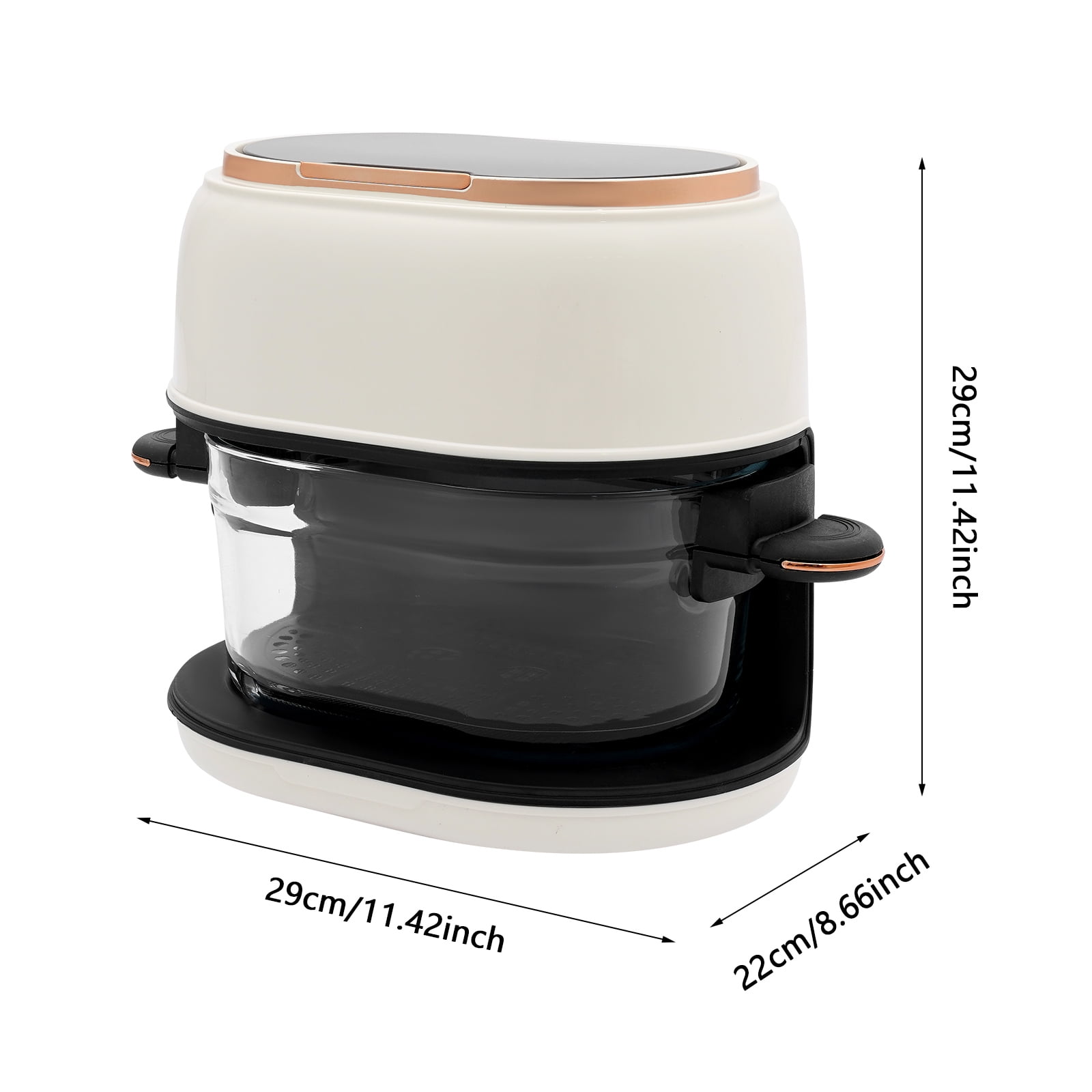 4L  Hot Air Fryer with LED Touch Screen, Visible Baking Basket Air Fryer, 140-374℉ Temp Controls, for Family & Apartment (White)