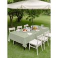 thumbnail image 5 of 52x70 Inch Outdoor Tablecloth with Umbrella Hole Zipper Rectangle Sage Green Burlap Texture Rectangular Tablecloths Outside Waterproof Farmhouse Vintage Sage Green Patio Table Cover for Picnic Party, 5 of 8