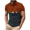 thumbnail image 3 of DDAPJ pyju Golf Shirts for Men Moisture Wicking Short Sleeve Aztec Print Polos Shirt Summer Casual Stylish Collared Tops Holiday Sales Navy L, 3 of 6
