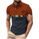 thumbnail image 2 of Blusa y camisa de manga corta con cuello vuelto para hombre, blusa de manga larga con solapa y botones estampados, blusa de poliéster para hombre, 2 of 5