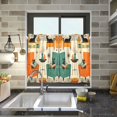 thumbnail image 4 of Yayeee Kitchen Curtains Tier Pair Light Filtering 27"x24" Rod Pocket Short Cafe Window Panel, Black Cats Reading, 4 of 7
