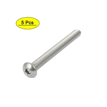 

M4x60mm 316 Stainless Steel Round Button Head Hex Socket Cap Screw Bolt 5pcs