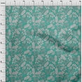 thumbnail image 4 of oneOone Cotton Cambric Turquoise Green Fabric Tropical Line Drawing Leaf Sewing Fabric By The Yard Printed Diy Clothing Sewing Supplies 42 Inch Wide, 4 of 5