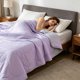 thumbnail image 4 of Solid Color Wavy Comforter Cool Touch Air Conditioning Quilt Soft Breathable Summer Blanket For Bedroom, 4 of 8