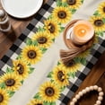 thumbnail image 3 of Sunflowers Table Runner 70 Inches, Farmhouse Vintage Plaid Country Floral Plants Bed Runner Dresser Scarves Tabletop for Indoor Outdoor Parties/Ceremony/Banquet, 13" x 70", 3 of 9