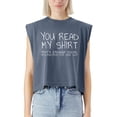 thumbnail image 2 of EcoLoom You Read My That's Enough Interaction For One Day Cap Sleeve Muscle Crop Shirt Women Sleeveless Baby Tee, 2 of 5
