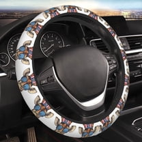 Yiaed American Giraffe Style Steering Wheel Cover,Universal 15 Inch Anti Slip Steering Wheel Protector Car Accessories Interior for Auto Truck SUV