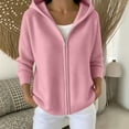 thumbnail image 2 of NSLGXD Hooded Zip up Knit Cardigan for Women Oversized Long Sleeve Solid Lightweight Sweater Jacket Casual Loose Fit Fall Winter Outerwear Tops S-3XL, 2 of 5