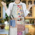 thumbnail image 6 of Pioneer Flower Floral Print Pattern Apron-Garden Aprons for Women with Pockets-Cotton Linen Waterproof Kitchen Cooking Gardening Aprons Adjustable for Kitchen,Cooking,BBQ and Salon 33x27 Inch, 6 of 7
