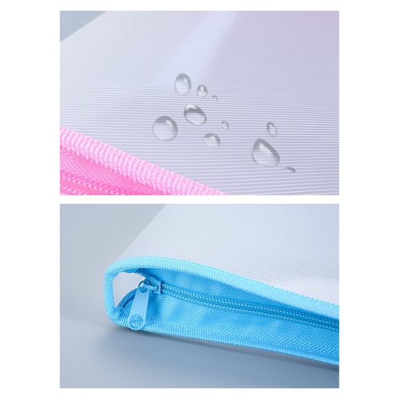 Plastic Zipper File Bag Document Wallet Folders Organizer Office Travel Home