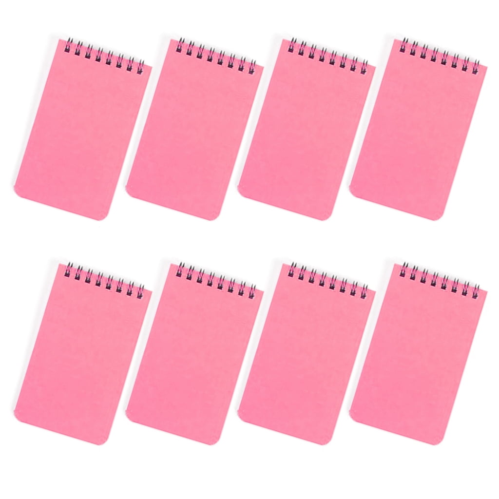 8Pcs Twin Coil Binding Notebook 80 Sheets Unlined Pocket Notepads Small Notebook