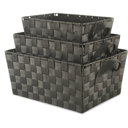 Whitmor Woven Strap Storage Baskets Set of 3, Multiple (Best Place To Get Storage Bins)