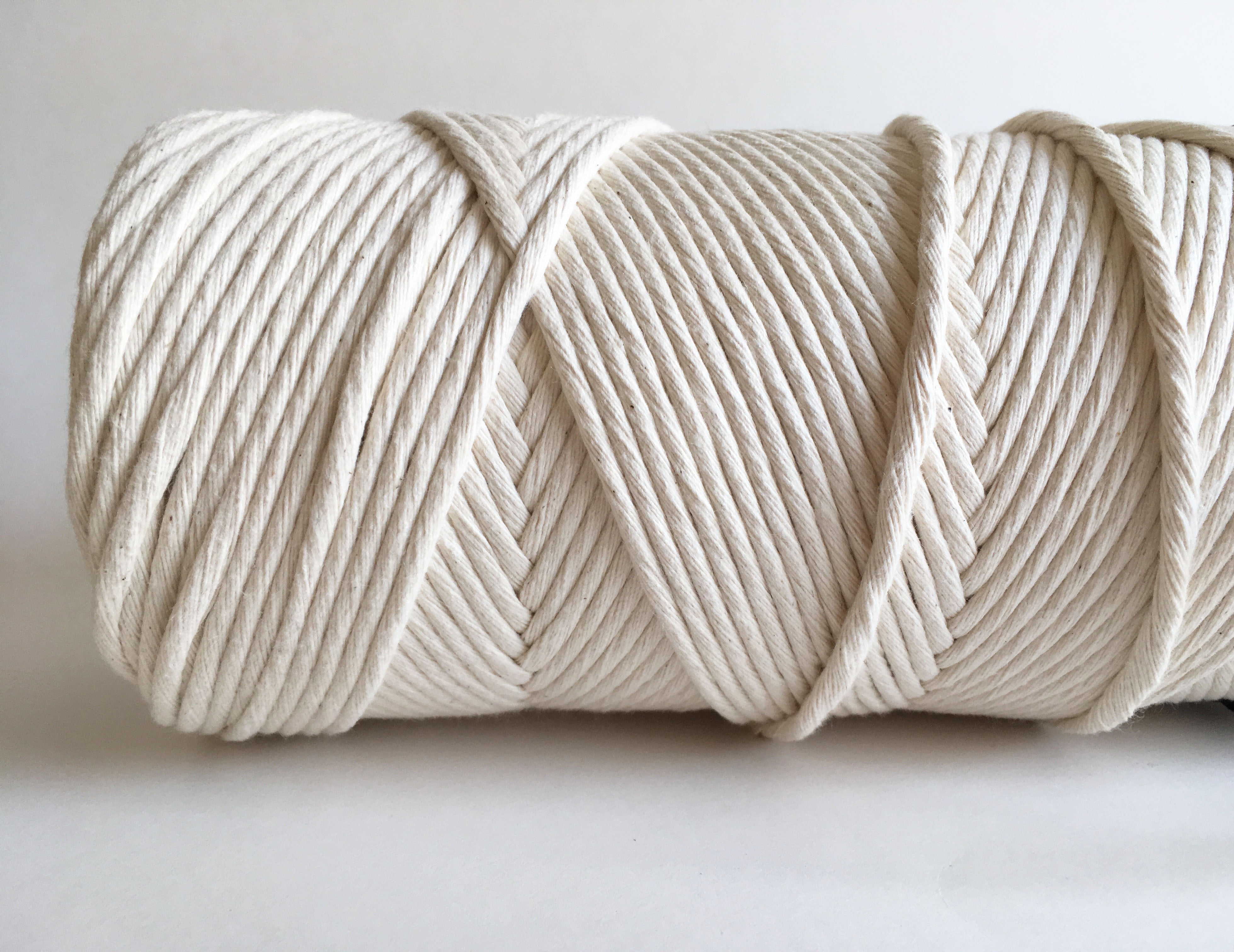 6mm Single Strand Cotton Macrame Cord - Natural
