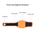 thumbnail image 3 of Cinturón De Herramientas Con Imán De Muñeca, Revestimiento De Malla De Pulsera Magnética De Amplia Aplicación De Color Naranja Para Sitios De Construcción, 3 of 8