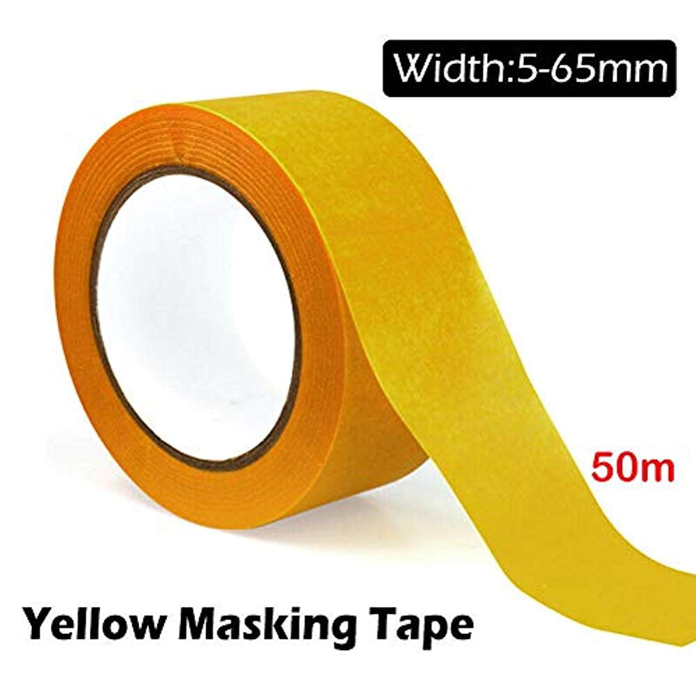 1 pcs Masking Tape, 5mm65mm x 50m Masking Tape Yellow for Professional