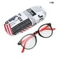 thumbnail image 2 of Gafas de lectura elegantes con bisagra de resorte, lentes de presbicia plegables para hombres y mujeres - +1.50 Marco negro y rojo, 2 of 8